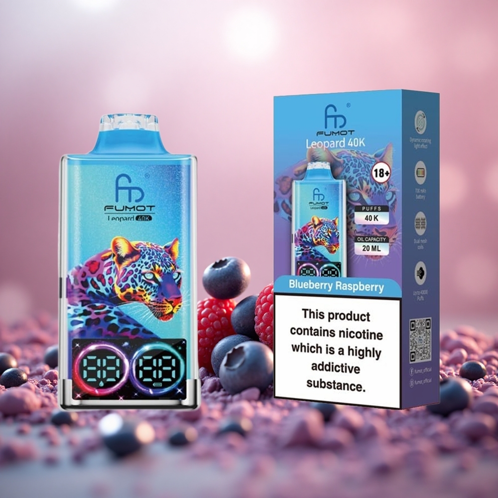 Beri Biru Raspberi Fumot Leopard 40K Puff Dual Mesh Type-C