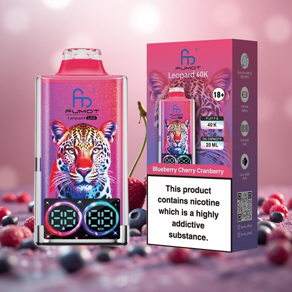 Blueberry Cherry Cranberry Fumot Leopard 40K Puff Dual Mesh Type-C