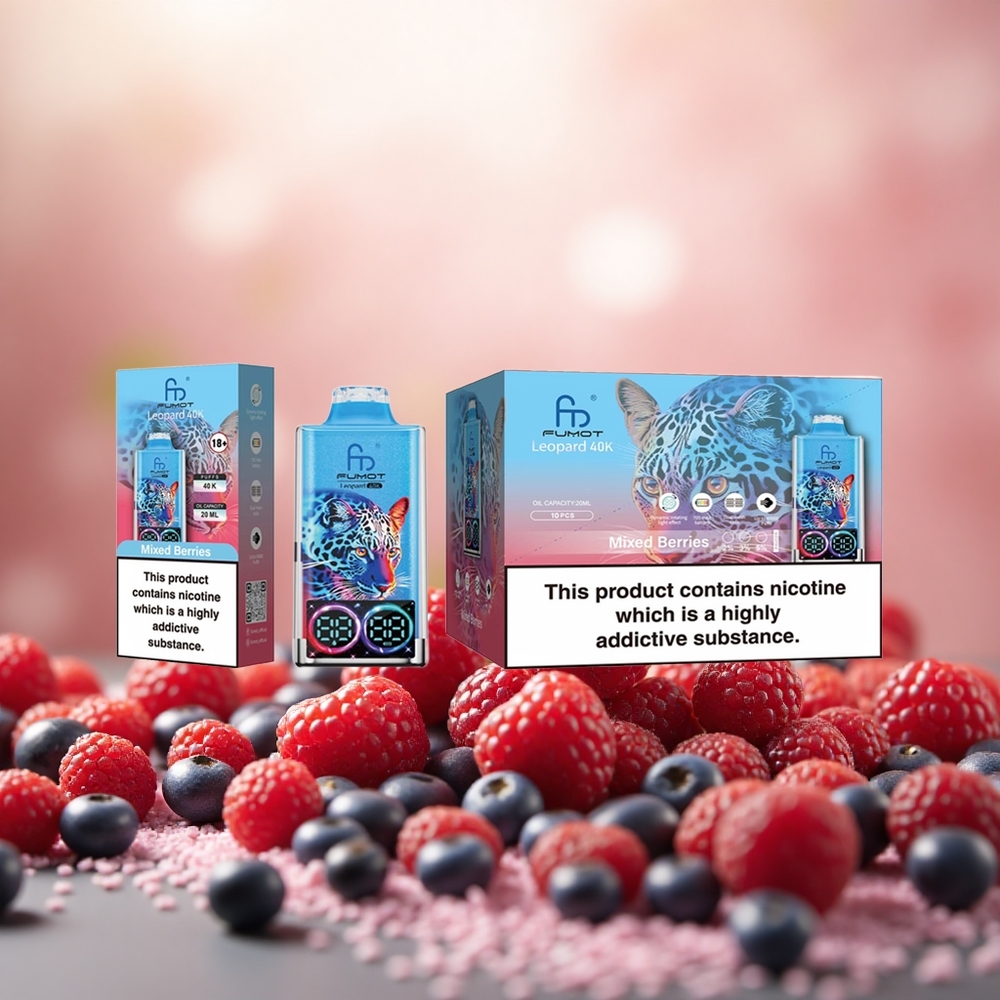Fumot Leopard 40K Puffs Disposable Vape Beri Campuran Dual Mesh 5% Nicotine