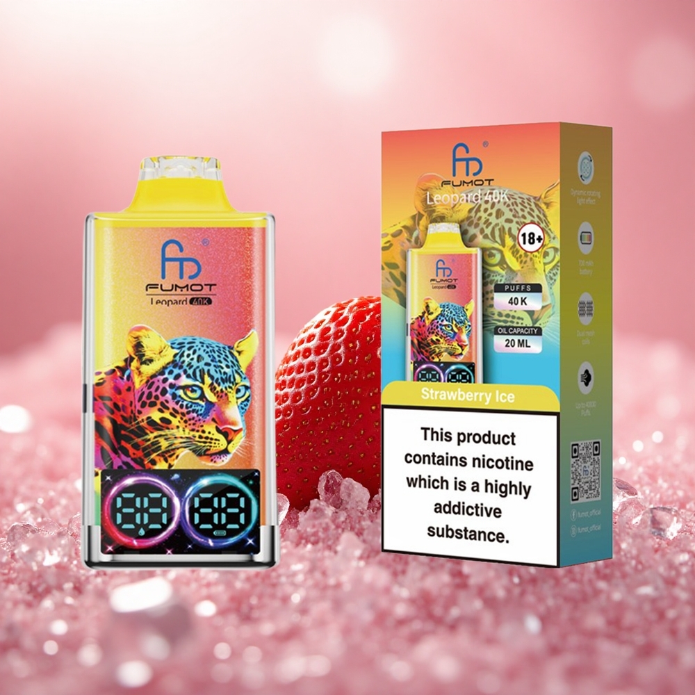 Strawberi Ais Fumot Leopard 40K Puff Dual Mesh