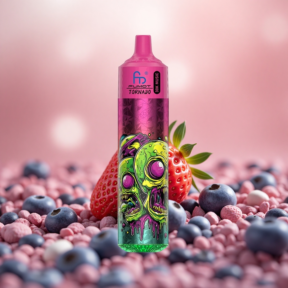 Strawberi Bluberi Fumot Randm Tornado 30,000 Puff LED Display
