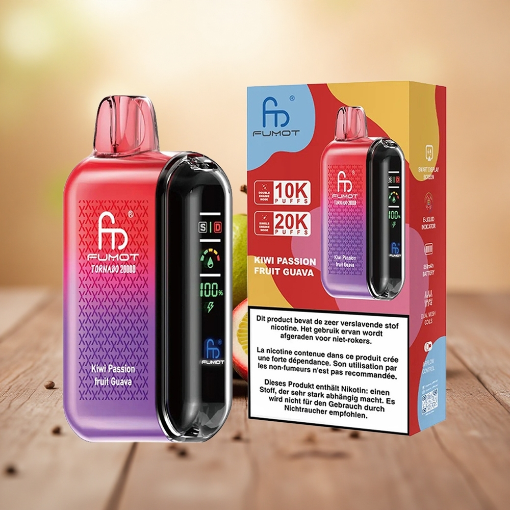 Kiwi Passion Fruit Guava Fumot Tornado 20000 Puff Dual Mesh Coil