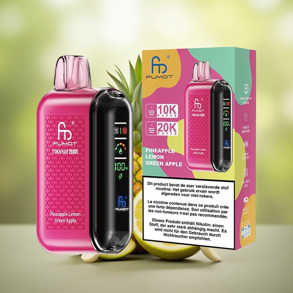 Nenas Limau Epal Hijau Fumot Tornado 20000 Puff Dual Mesh Coil