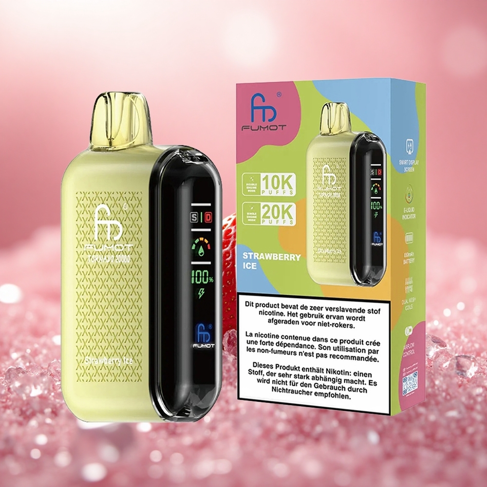 Strawberi Ais Fumot Tornado 20000 Puff Dual Mesh Coil