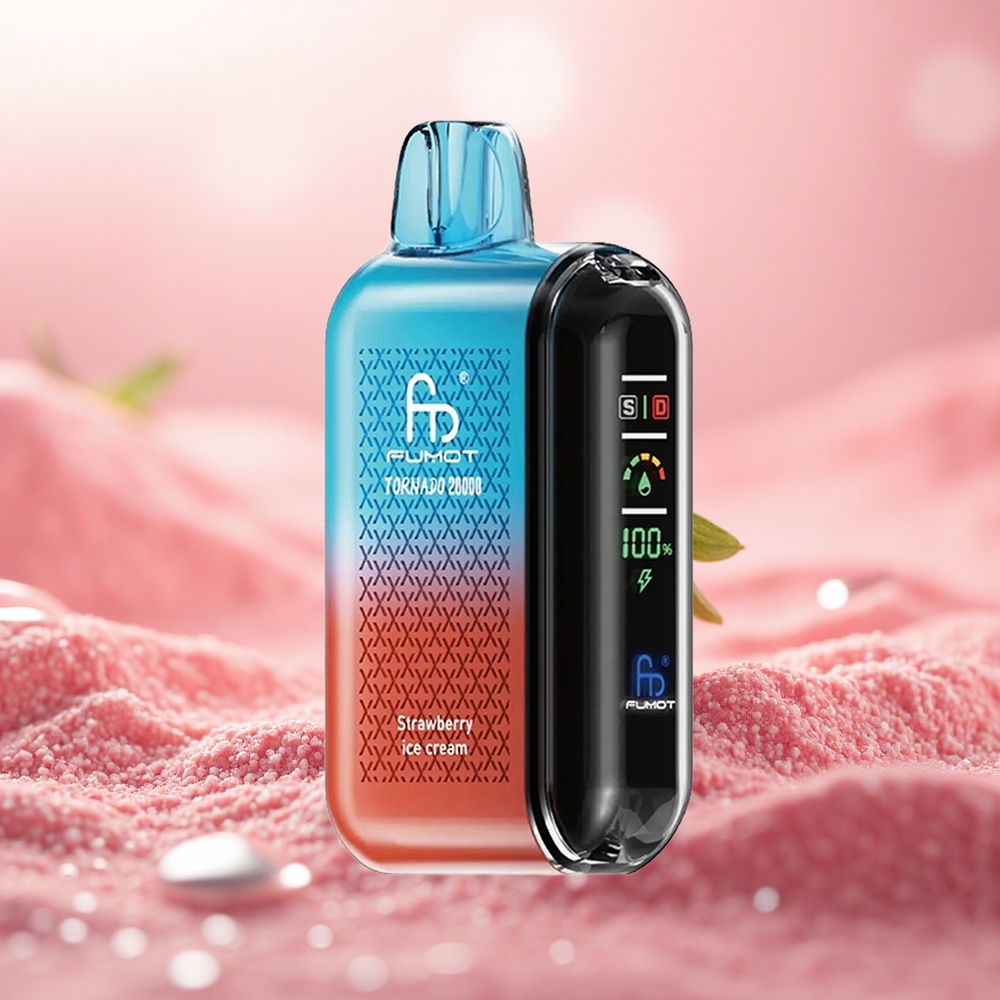 Strawberi Ais Krim Fumot Tornado 20000 Puff Dual Mesh Coil