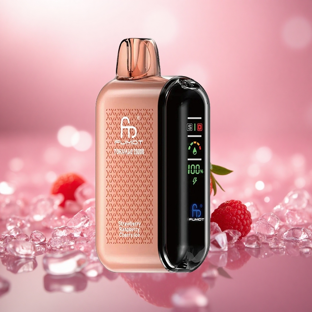 Strawberry Raspberry Cherry Ais Fumot Tornado 20000 Puffs Dual Mesh Coil