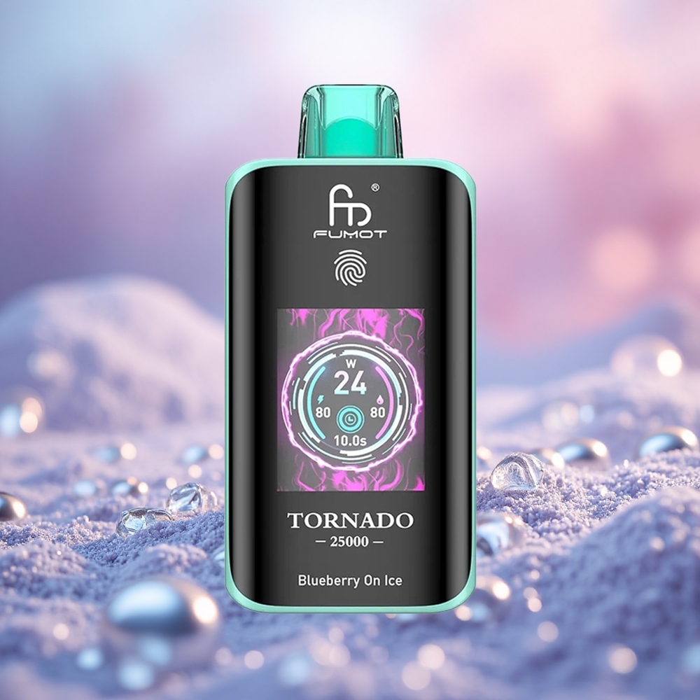 Biru Beri Ais Fumot Tornado 25000 Puffs 20ml E-Cecair Pra-Isi