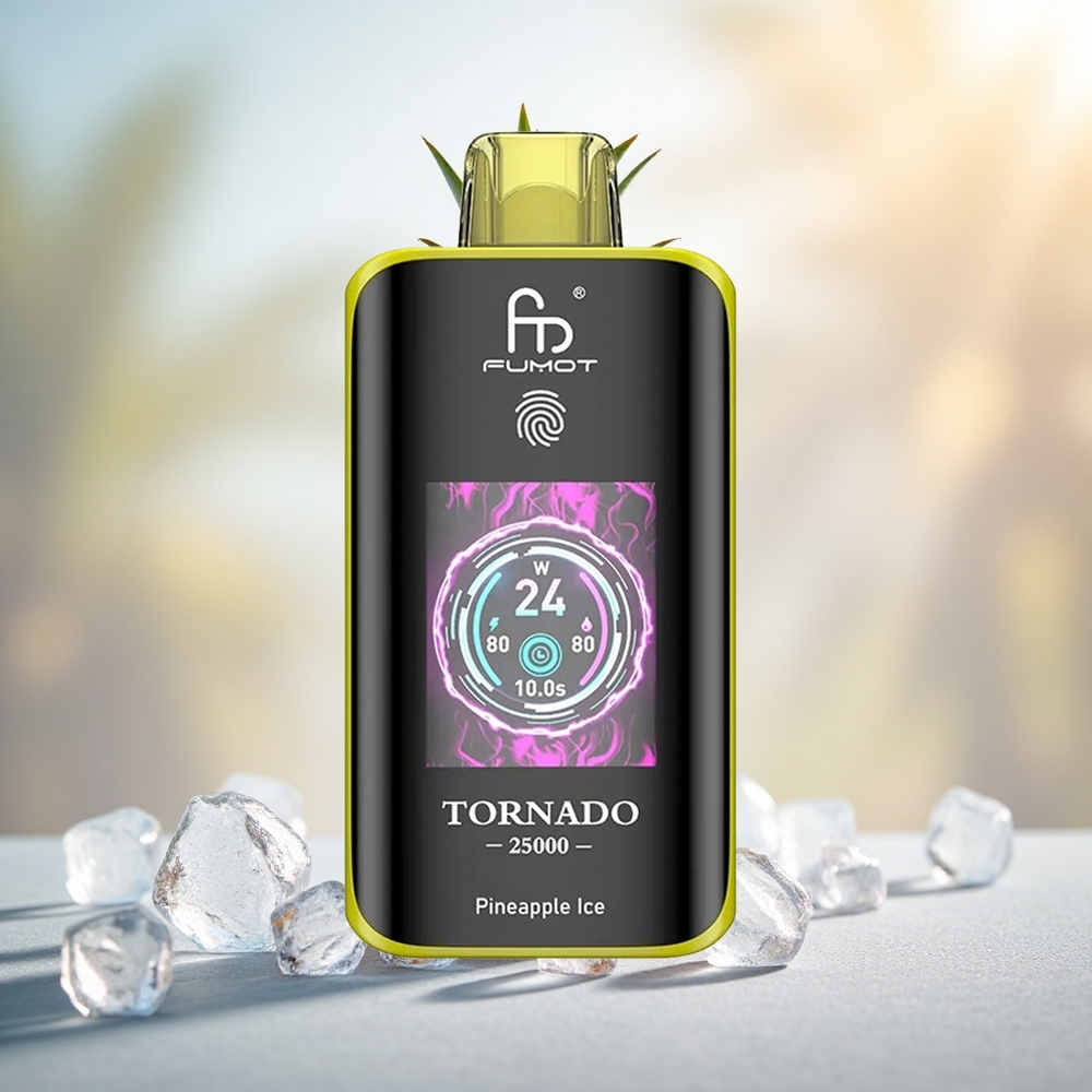 Nanas Ais Fumot Tornado 25000 Puffs Bateri 700mAh Boleh Dicas Semula