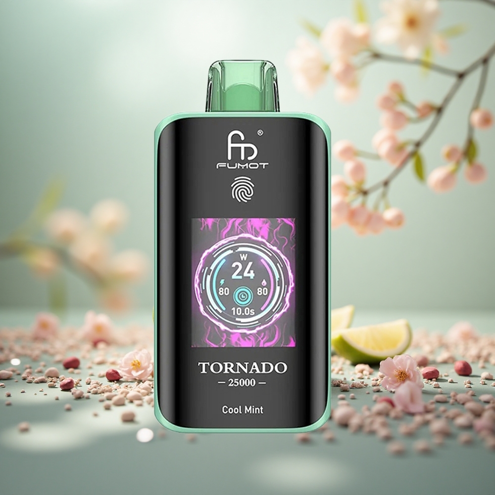 Pudina Sejuk Fumot Tornado 25000 Puffs Bateri Boleh Dicas Semula 700mAh