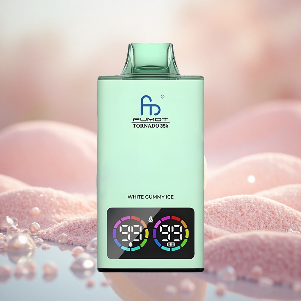 Putih Gummy Ais Fumot Tornado 35000 Puff Dual Mesh Coil