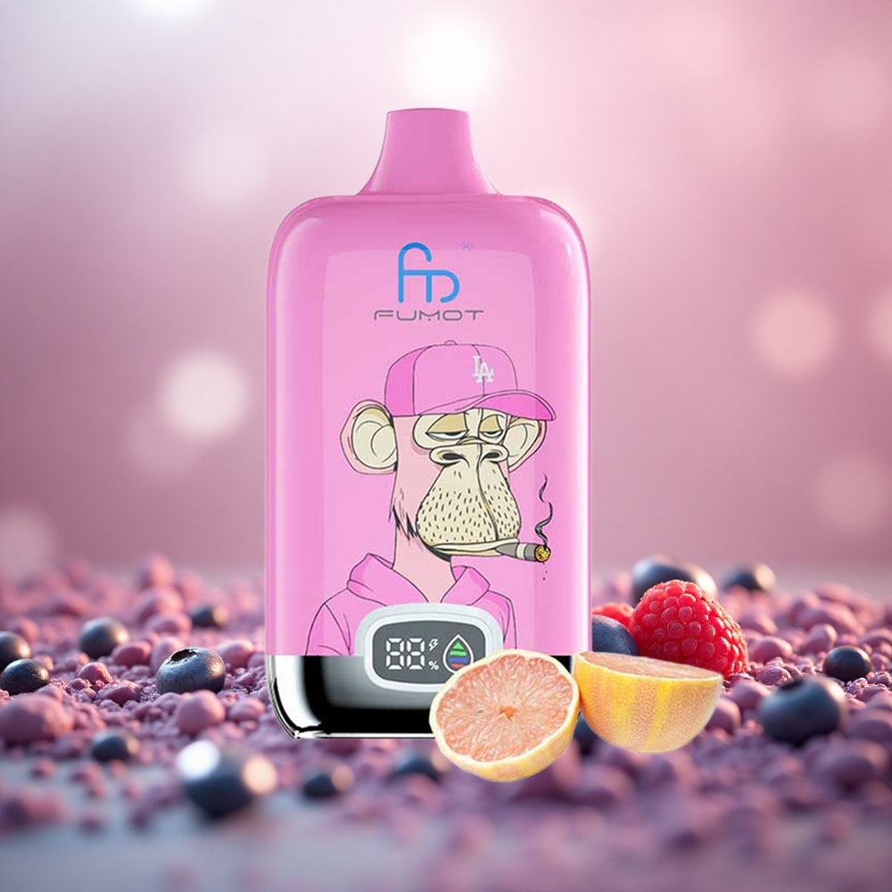 Biru Raspberry Fumot Tornado Digital Box 12000 Puff 20ml MTL Mesh Coil