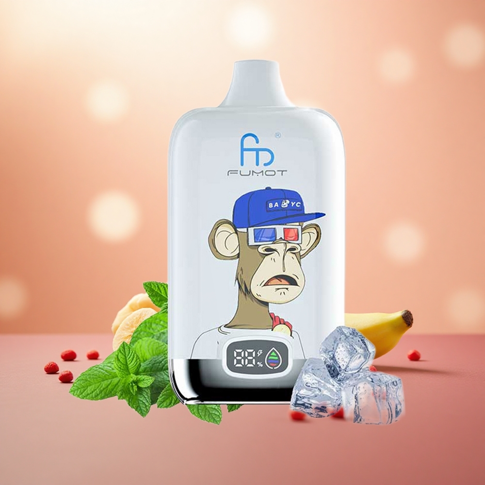 Strawberry Pisang Fumot Tornado Digital Box 12000 Puffs 20ml E-Liquid Mesh Coil MTL Draw