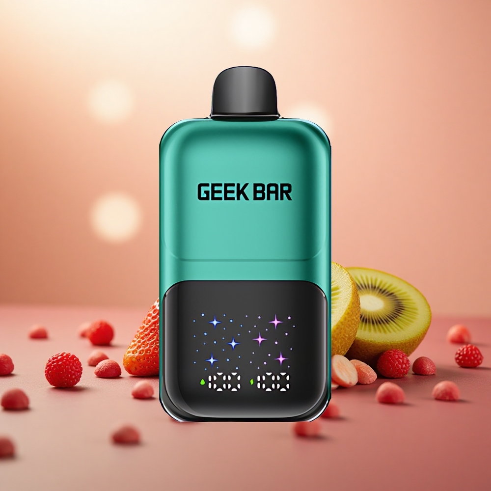 Strawberi & Kiwi GEEK BAR 2GO Siri Dua 50000 Puff Skrin Besar Interaktif