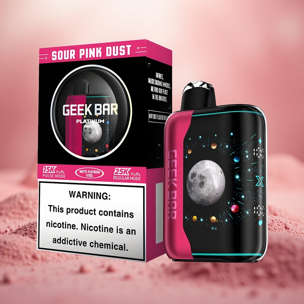 Masam Merah Jambu GEEK BAR Platinum 25000 Hisap Gegelung Dwi Mesh