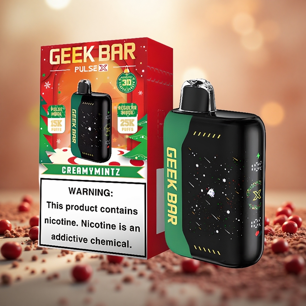 Strawberry Watermelon Ice GEEK BAR Pulse X 25000 Puff Gegelung Dwi Mesh Edisi Krismas