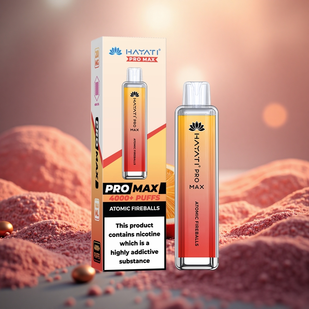 Api Bomba Hayati Pro Max 4000 Puffs Vape Sekali Pakai Dwi Gegelung LED