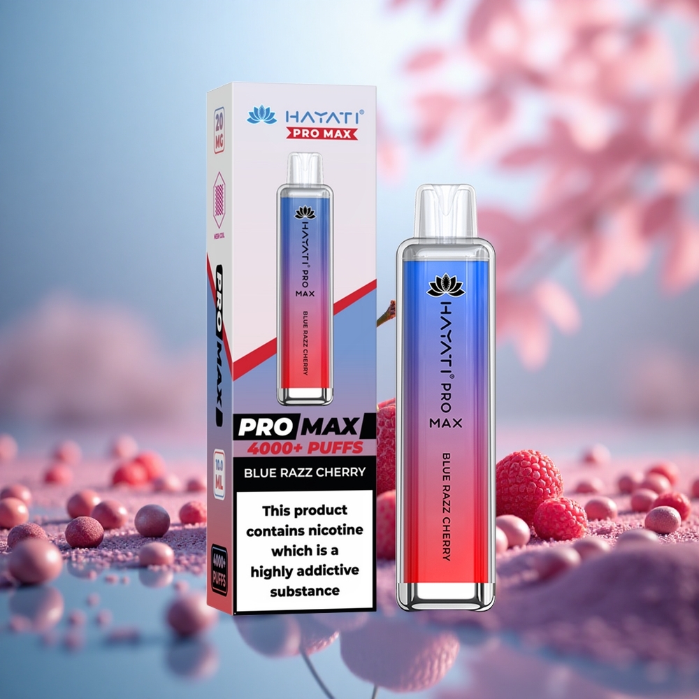 Blue Razz Ceri Hayati Pro Max 4000 Puff Vape Isian Automatik 10ml Gegelung Dwi 1.1 Ohm Mesh