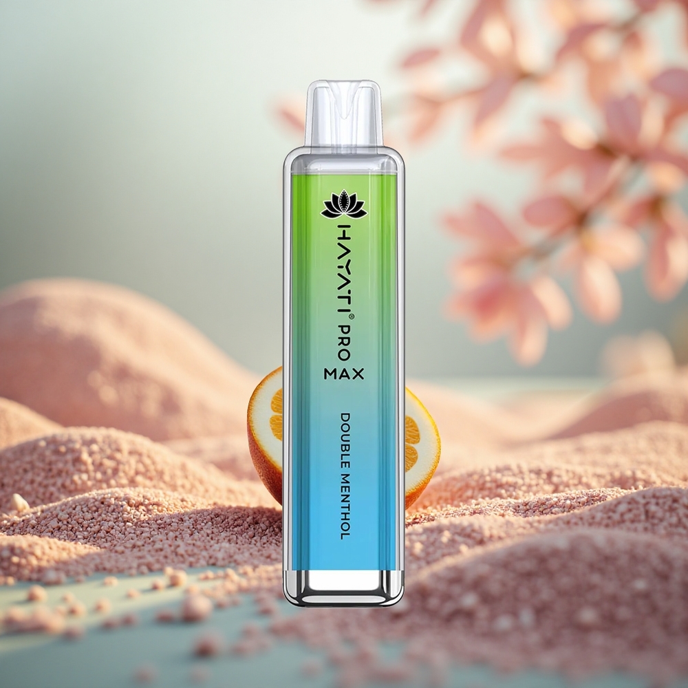 Double Mentol Hayati Pro Max 4000 Hisap Vape Boleh Dicas dengan LED