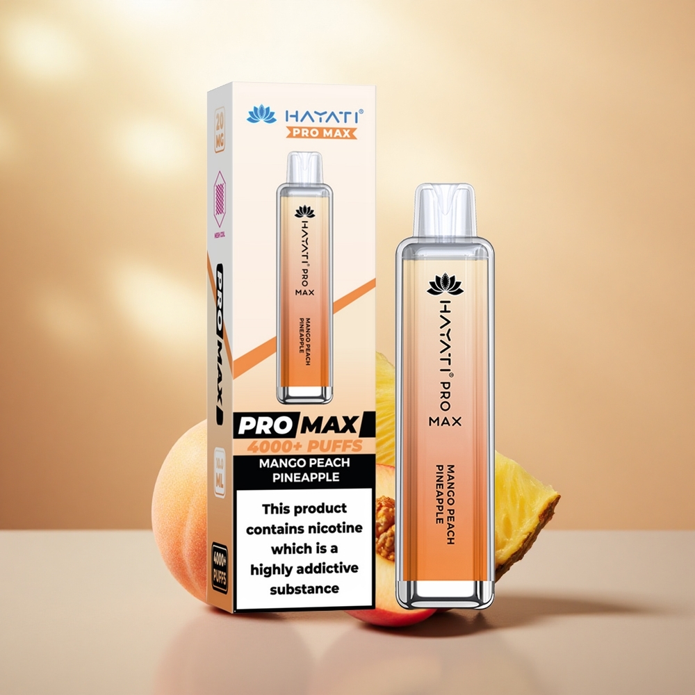 Mangga Peach Nanas Hayati Pro Max 4000 Puff Gegelung Dwi 1.1 Ohm Mesh
