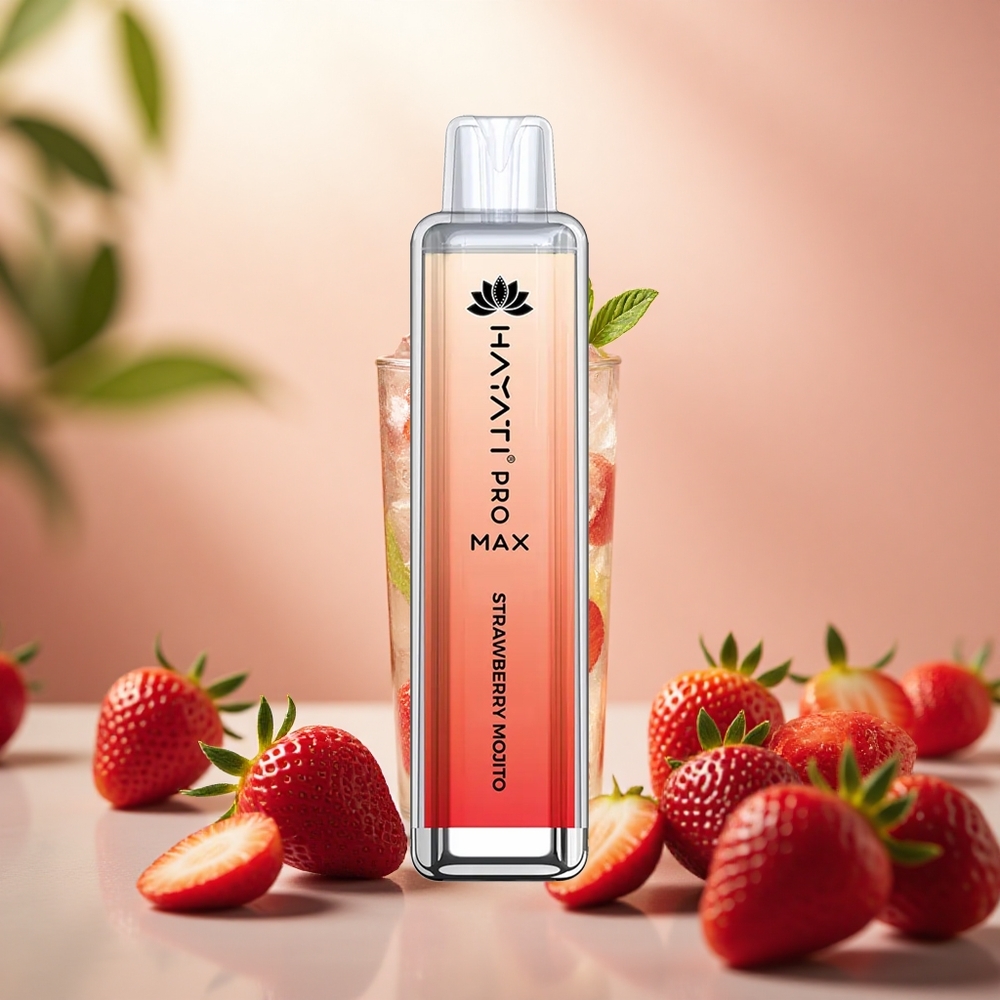 Strawberry Mojito Hayati Pro Max 4000 Puffs Gegelung Dwi 1.1 Ohm Mesh
