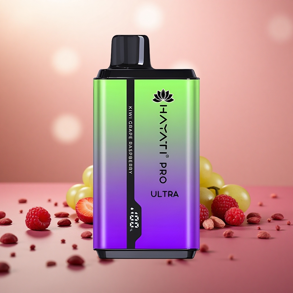 Kiwi Anggur Raspberi Hayati Pro Ultra 15000 Puff Kapasiti E-Cecair 24ml