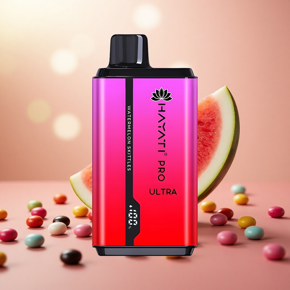 Tembikai Skittles Hayati Pro Ultra 15000 Puff Kapasiti E-Cecair 24ml