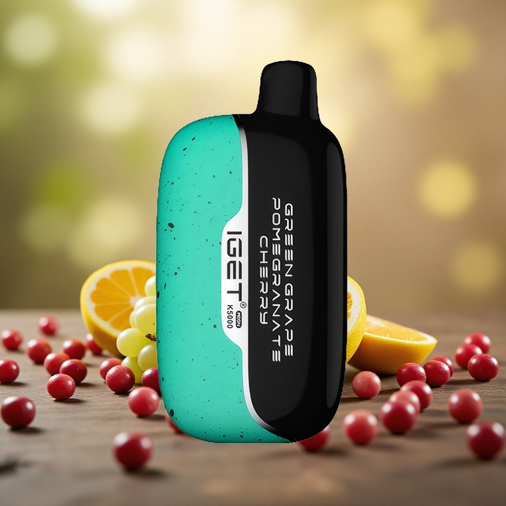 Anggur Hijau Delima Ceri IGET Moon 5000 Puff Saiz 49.5x25.3x99.4 mm