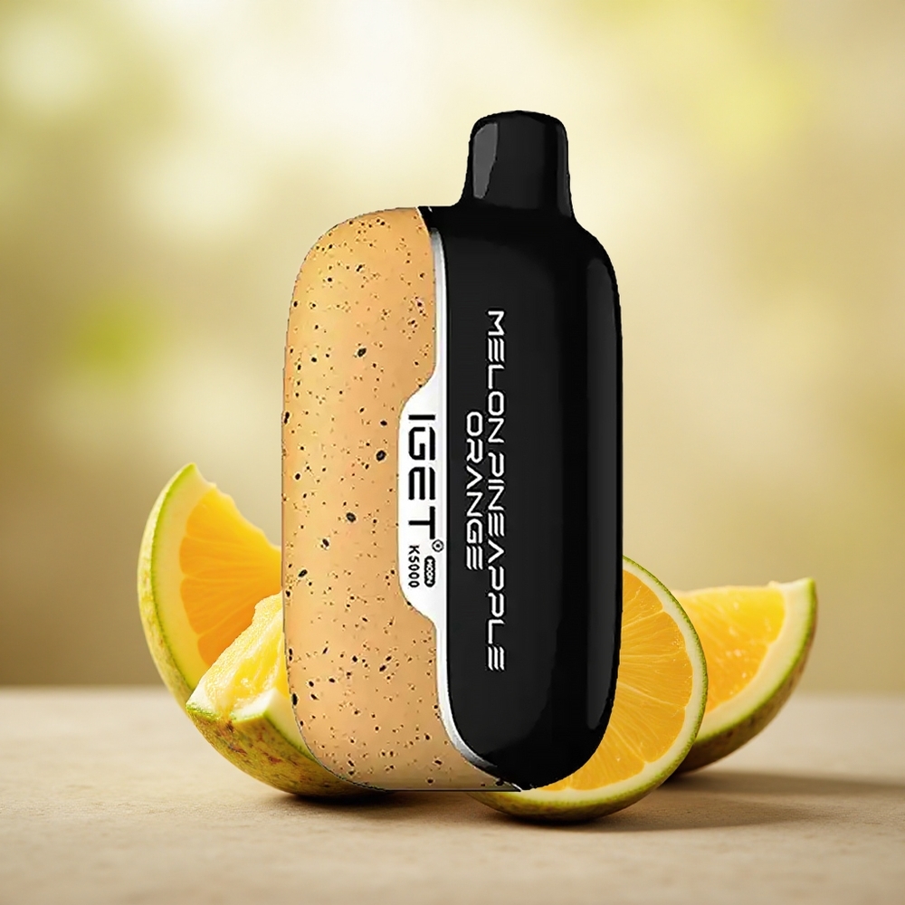 Melon Nanas Oren IGET Moon 5000 Puff Saiz 49.5x25.3x99.4 mm