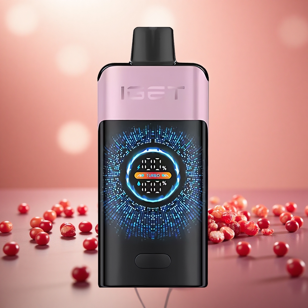 Cherry Delima IGET ONE 12000 Puff Skrin Warna Besar Melengkung