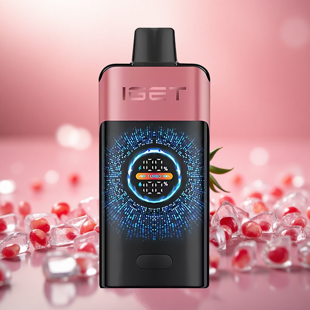 Strawberry Delima Ais IGET ONE 12000 Puff Skrin Warna Besar Melengkung