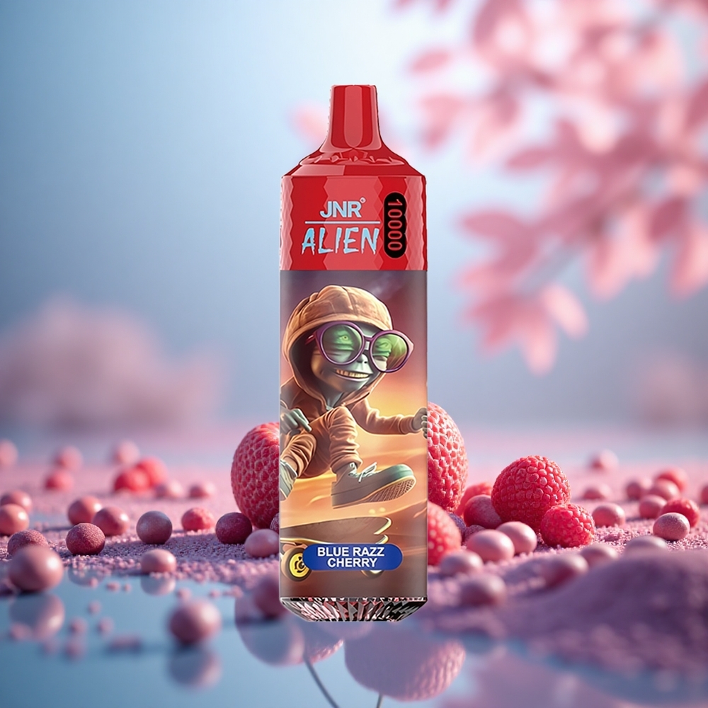 Blue Razz Ceri JNR Alien 10000 Puffs 20ml E-Cecair LED
