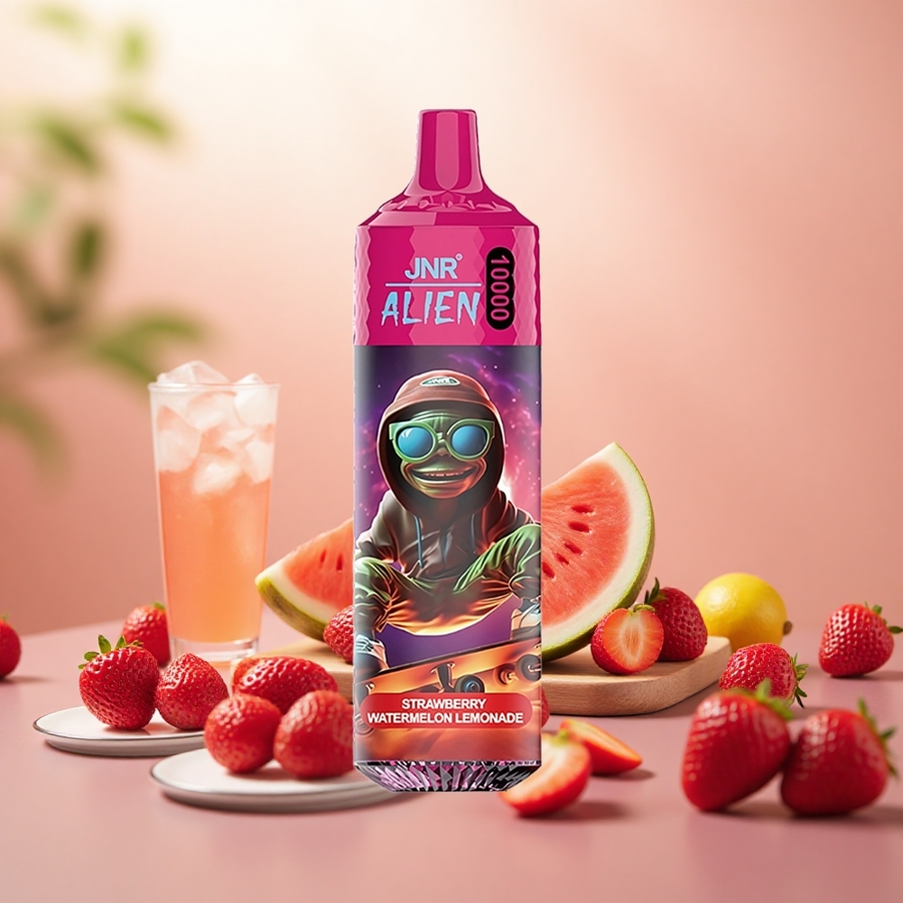 Strawberi Tembikai Limun JNR Alien 10000 Puffs LED RGB