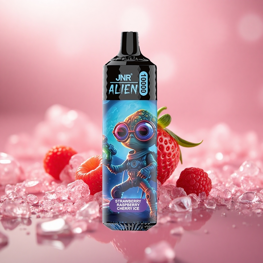 Strawberi rasberi ceri ais JNR Alien 10000 Puffs LED RGB