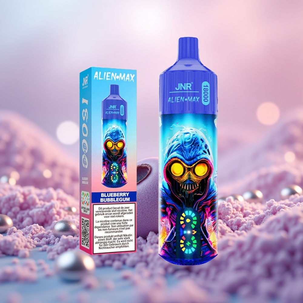 Blueberry Bubblegum JNR Alien Max 18000 Puffs Gegelung Dwi Mesh