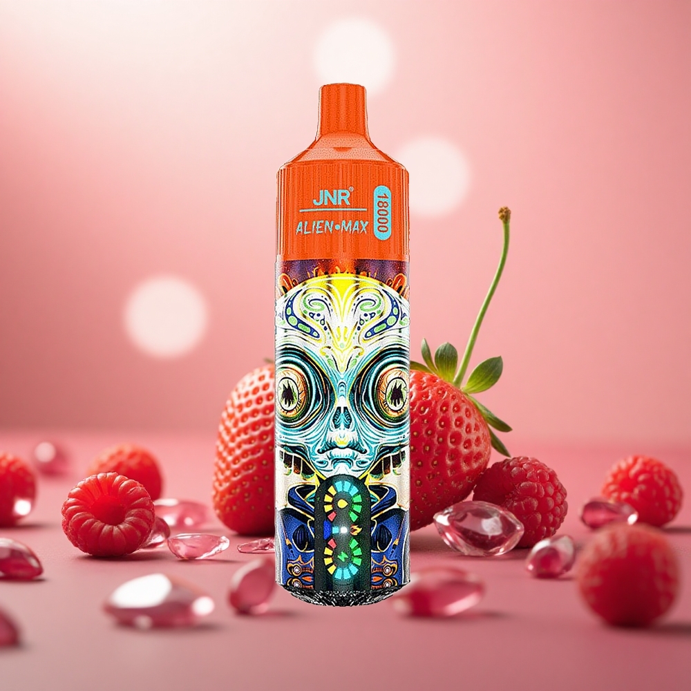 Strawberi Raspberi Ceri JNR Alien Max 18000 Puffs Gegelung Dwi Mesh