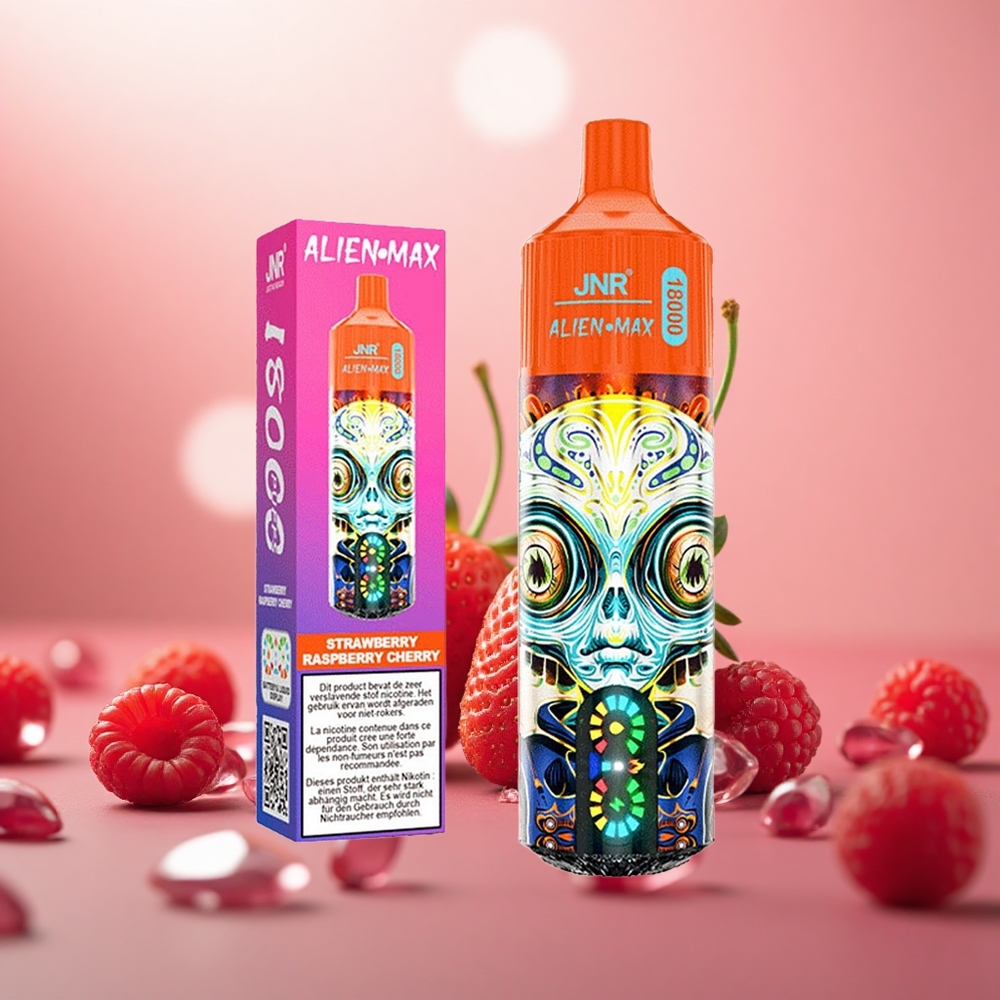 Strawberi Raspberi Ceri JNR Alien Max 18000 Puffs Gegelung Dwi Mesh