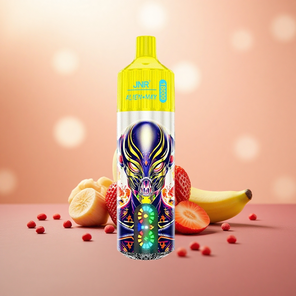 Strawberry Pisang JNR Alien Max 18000 Puffs Gegelung Dwi Mesh