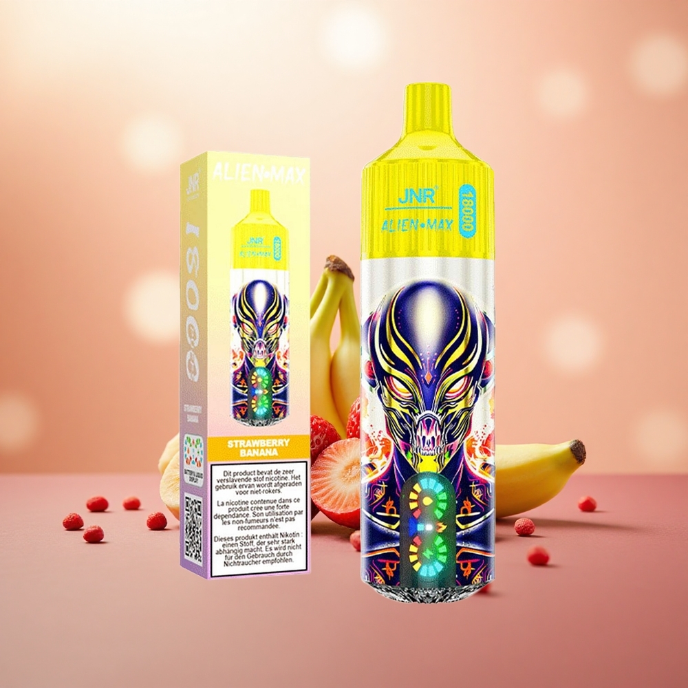 Strawberry Pisang JNR Alien Max 18000 Puffs Gegelung Dwi Mesh