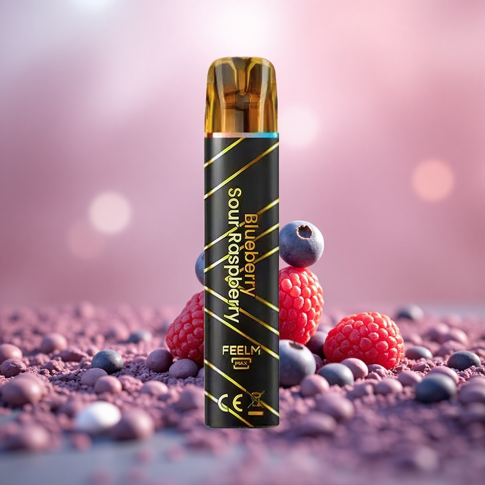 Blueberry Raspberry Masam JNR Black&Golden 800 Puffs Tanpa Cas