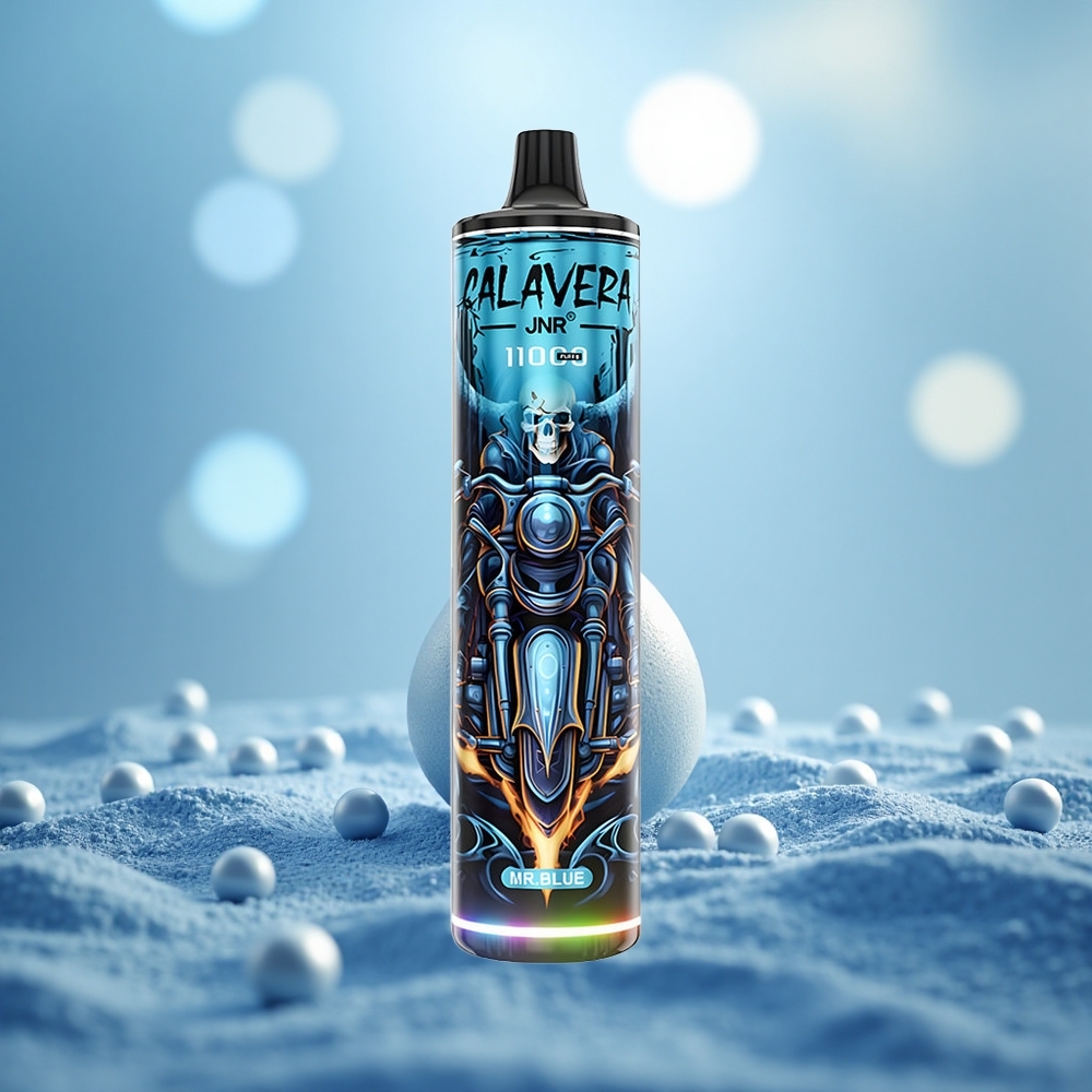 Biru Mr JNR Calavera 11000 Puff 21ml Kapasiti Cecair E