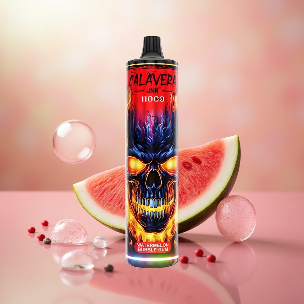 Tembikai Gula-gula Buih JNR Calavera 11000 Puff 21ml Kapasiti E-Cecair