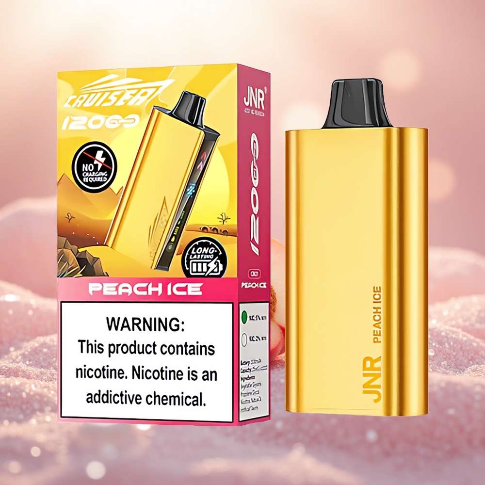 Peach Ice JNR Cruiser 12000 Puff Skrin Animasi No-Charge Vape Sekali Pakai