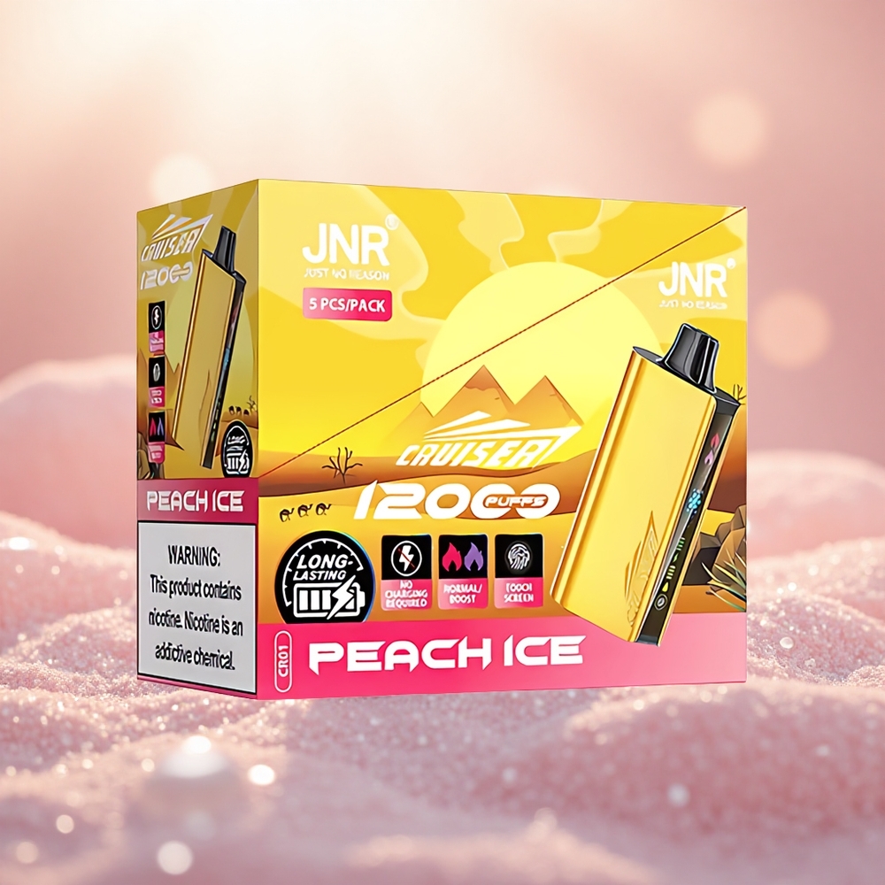 Peach Ice JNR Cruiser 12000 Puff Skrin Animasi No-Charge Vape Sekali Pakai
