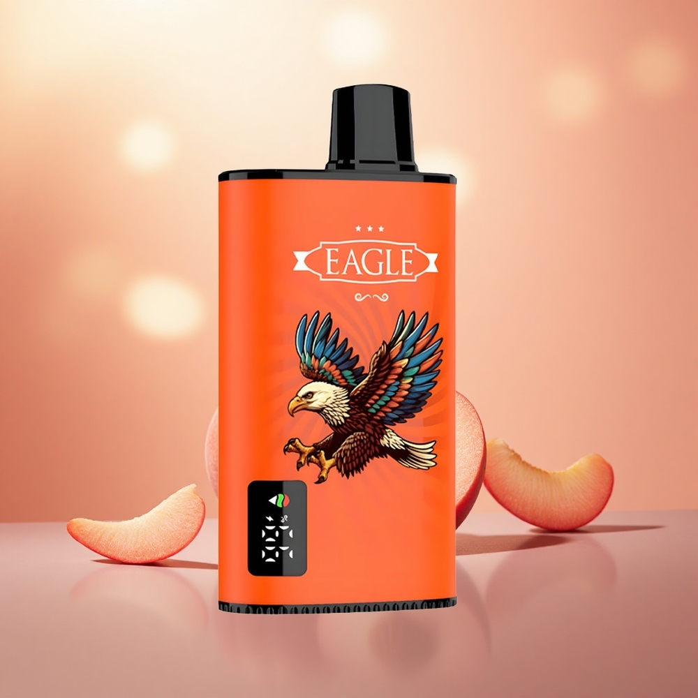 Peach Berair JNR EAGLE Smart 23000 Puff Skrin Digital Vape Sekali Pakai