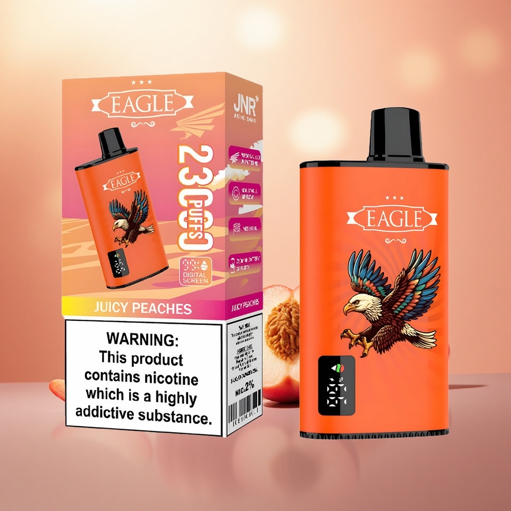 Peach Berair JNR EAGLE Smart 23000 Puff Skrin Digital Vape Sekali Pakai