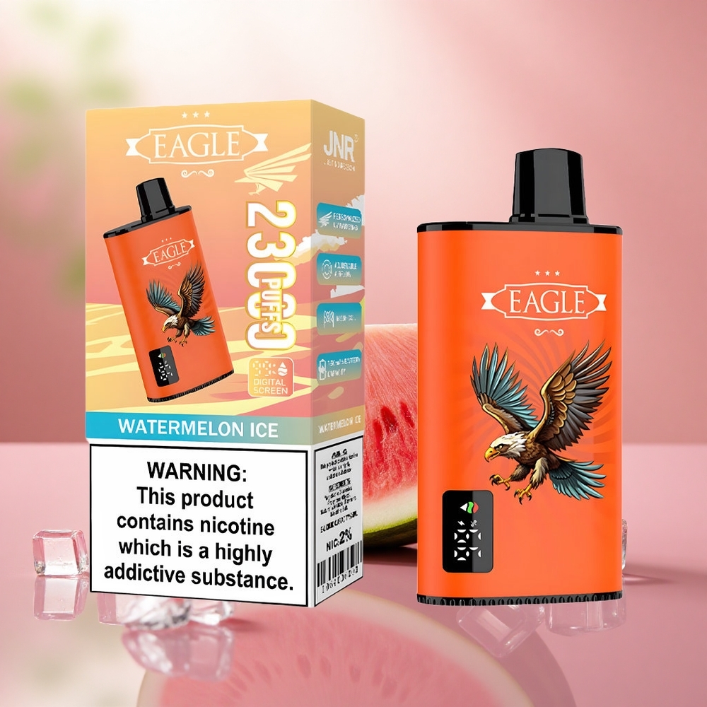 Tembikai Ais JNR EAGLE Smart 23000 Puffs Vape Sekali Pakai dengan Digital Screen