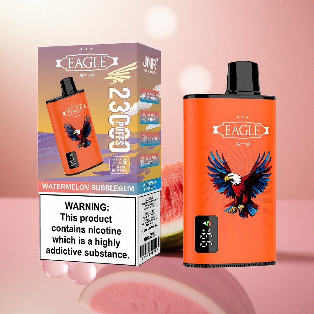 Tembikai Gula-Gula Getah JNR EAGLE Smart 23000 Puff Aliran Udara Boleh Laras