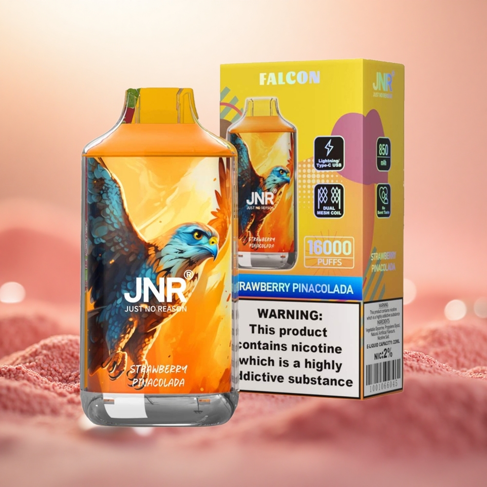 Strawberi Pina Colada JNR Falcon 16000 Puffs Gegelung Dwi Mesh