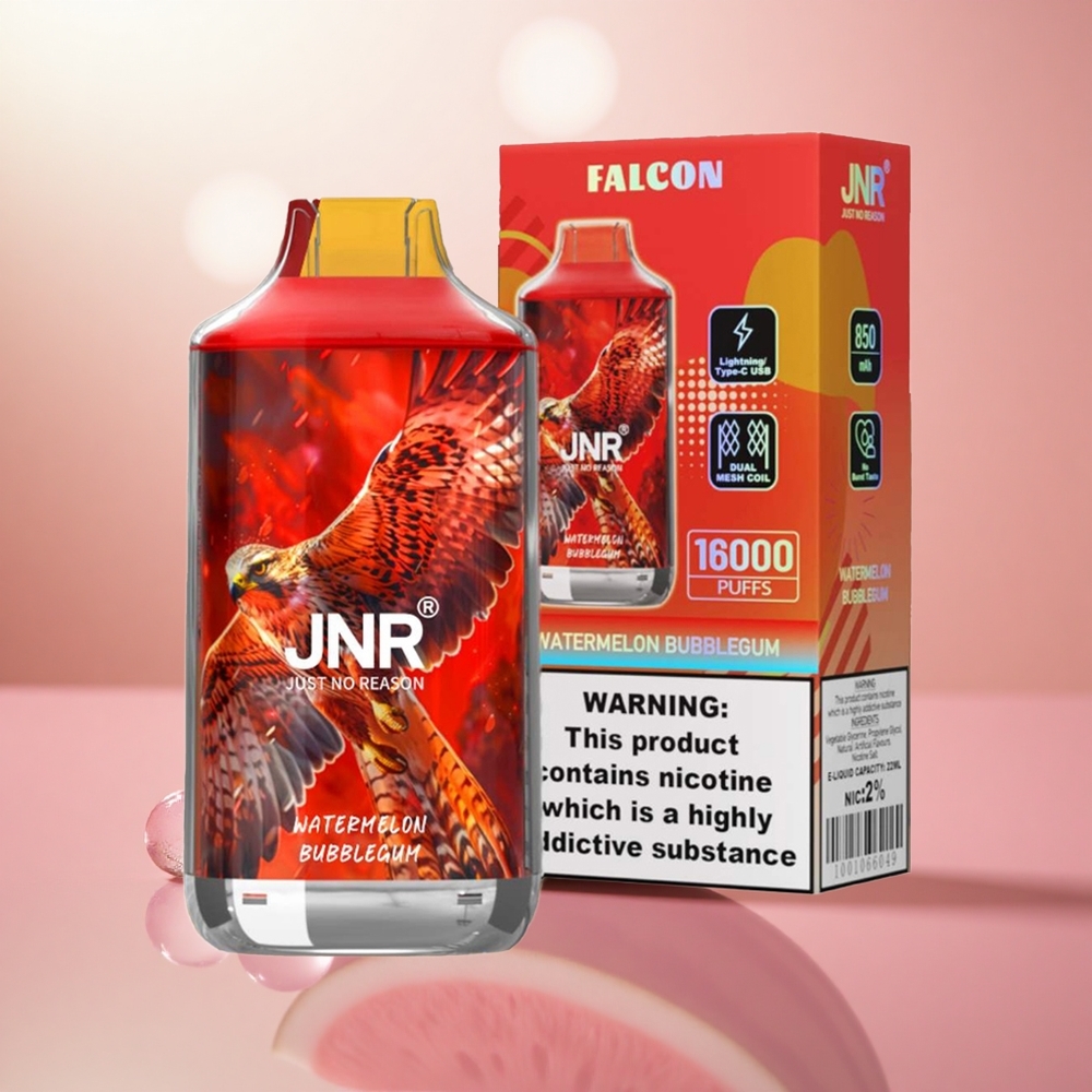 Tembikai Gula-Gula Getah JNR Falcon 16000 Puffs Gegelung Dwi Mesh