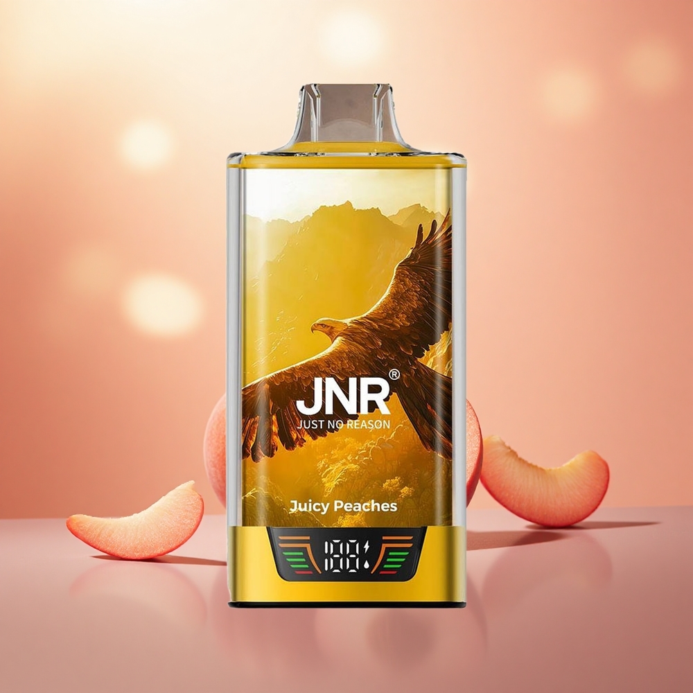 Jus Persik Juicy JNR Falcon Pro 28000 Puff Gegelung Dwi Mesh